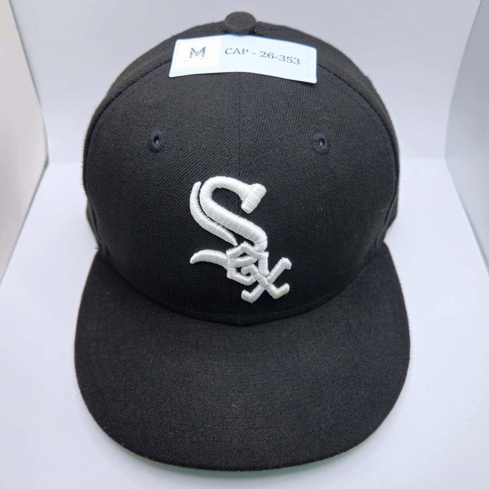 New Era 59FIFTY Chicago White Sox MLB Authentic Fitted Hat Black White 7 1/4